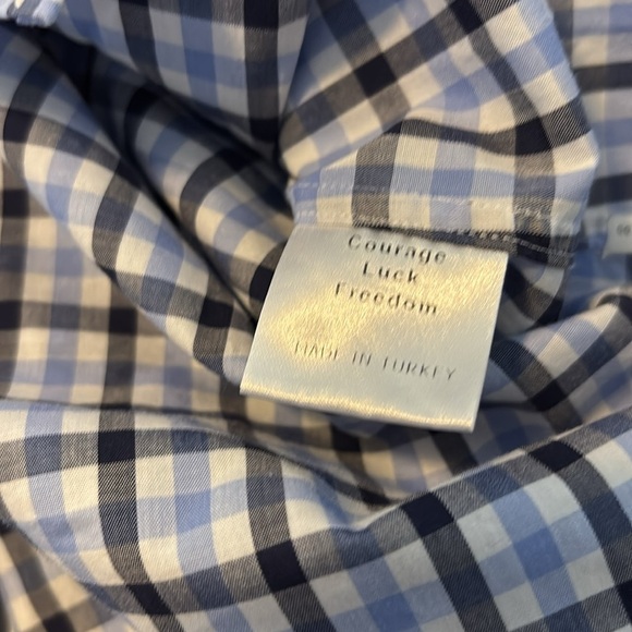 Teddy Stratford NYC men’s white and blue button down shirt size 6/XXL - Picture 9 of 9